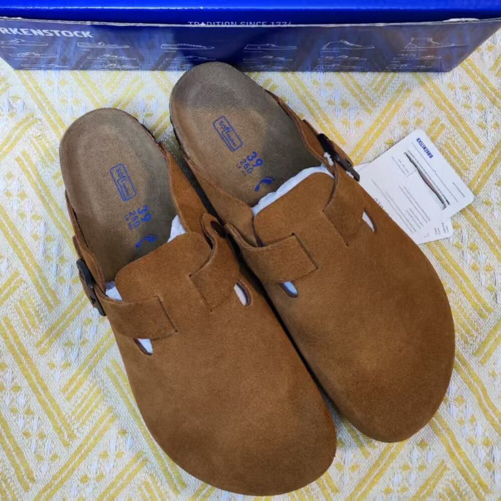 NEW Narrow Fit Birkenstock Boston Clogs (Soft Footbed) - Mink